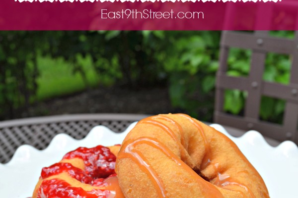 cake donuts with raspberry compote