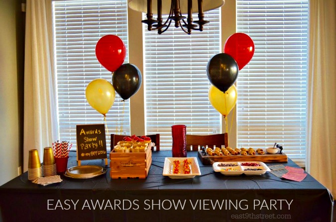easy award show viewing party table setup